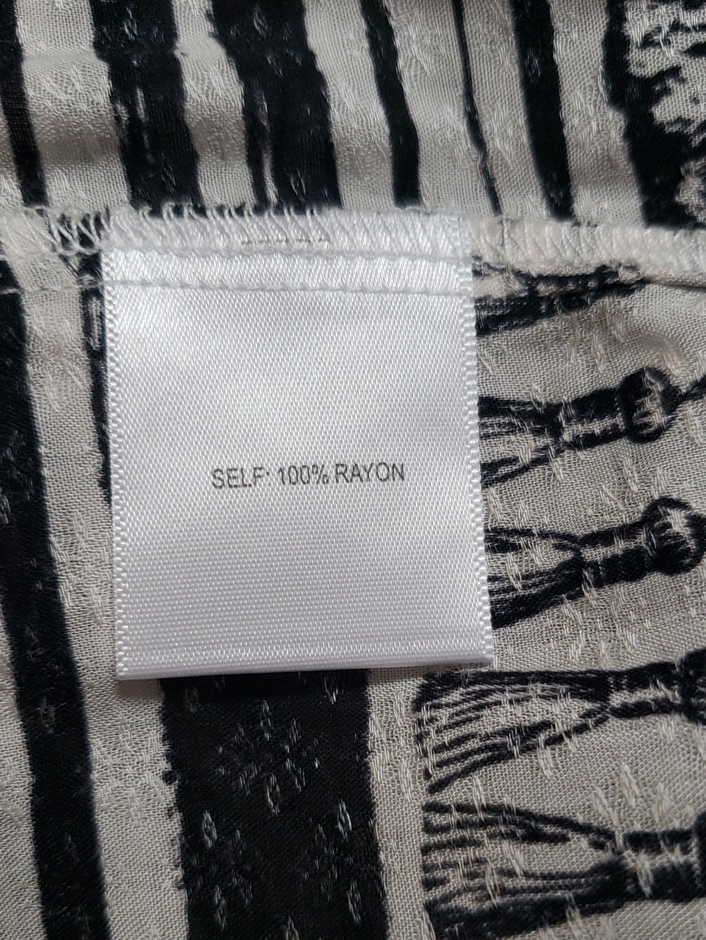 Jane + Delancey Striped Black & Ivory Print Sleeveless Tank Top, Medium - Picture 7 of 8